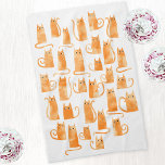 Linge De Cuisine Chat au gingembre orange amusant<br><div class="desc">Amusant petit gingembre d'aquarelle chats orange. Art original de Nic Squirrell.</div>