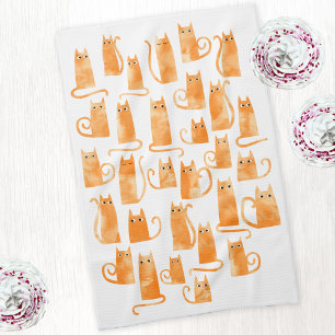 Linge De Cuisine Chat au gingembre orange amusant