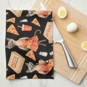 Linge De Cuisine Chat avec pizza pour les amateurs de chats siamois