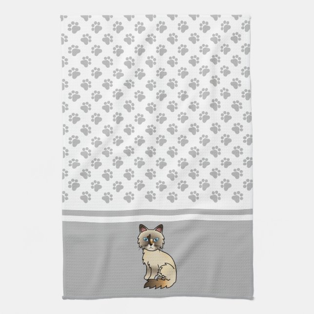Linge De Cuisine Chat Birman écaille de tortue / Ragdoll mignon & p (Vertical)