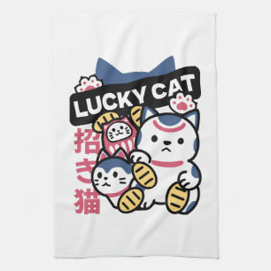 Linge De Cuisine Chat Chanceux Maneki Neko – Chat de Fortune Japona