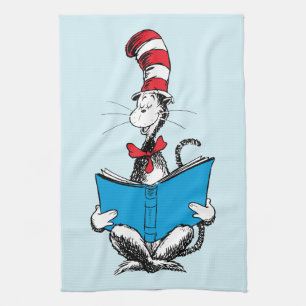 Linge De Cuisine Chat dans le Chapeau Lecture