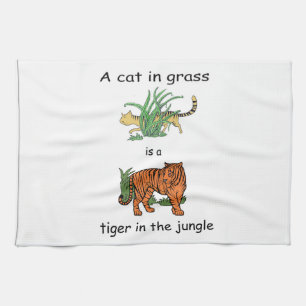 Linge De Cuisine Chat dans l'herbe est un Tigre dans la Jungle