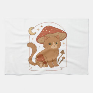 Linge De Cuisine Chat de champignon Cottagecore avec chapeau � Mign