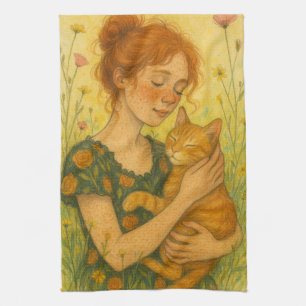 Linge De Cuisine Chat de gingembre Maman Orange Tabby Chats