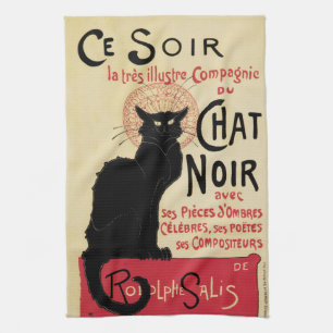 Linge De Cuisine Chat de Noir~Black de conversation