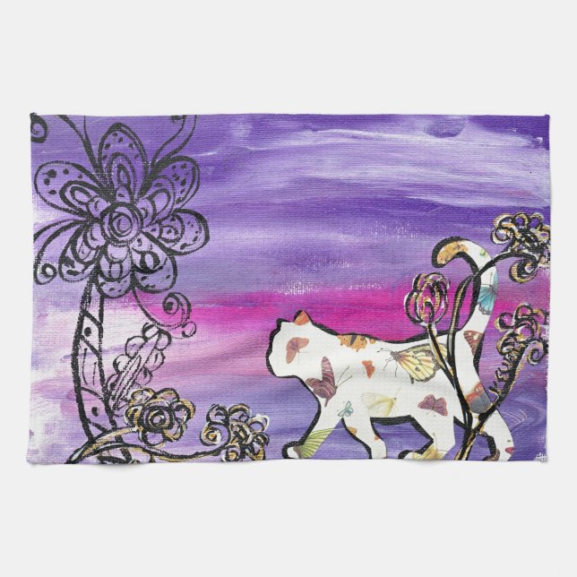 Linge De Cuisine Chat de papillon (Horizontal)