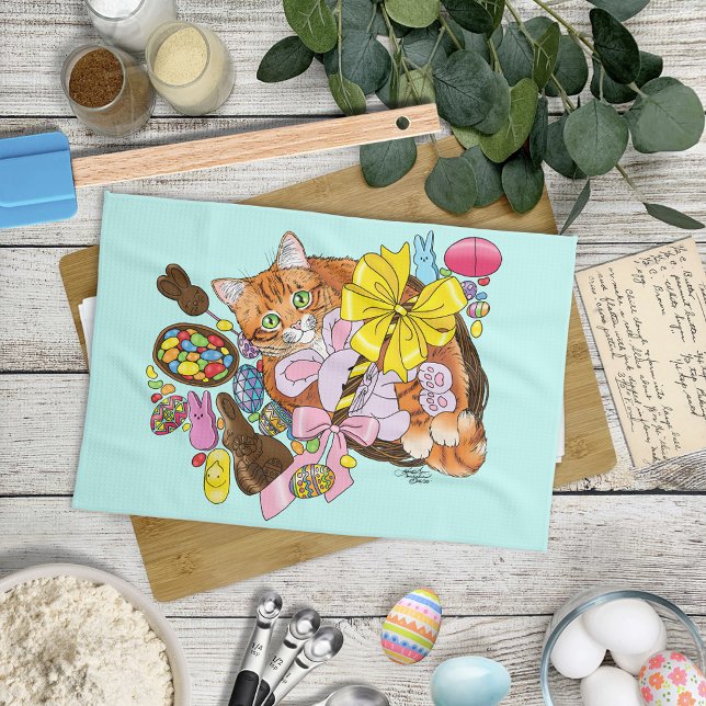 Linge De Cuisine Chat de Pâques Orange (Créateur téléchargé)