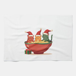 Linge De Cuisine Chat de Ramen de Noël Santa Anime Miaou Kitty Miao