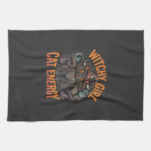 Linge De Cuisine Chat de sorcière ambiance Halloween