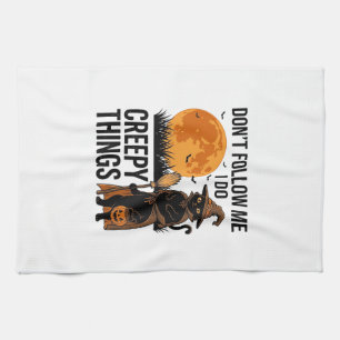 Linge De Cuisine Chat d'Halloween Choses Effrayantes Sorcière Drôle