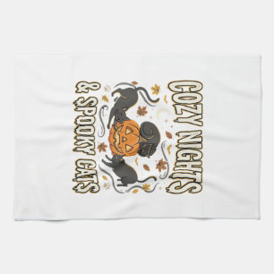 Linge De Cuisine Chat d'Halloween Magie d'Automne