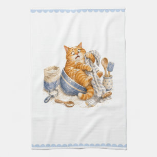 Linge De Cuisine Chat drôle dans la cuisine