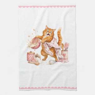 Linge De Cuisine Chat drôle dans la cuisine