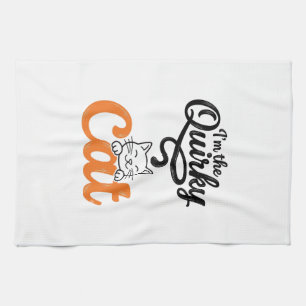 Linge De Cuisine Chat drôle Gravure vintage Dessin amateur de chat_
