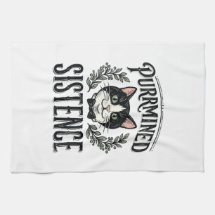 Linge De Cuisine Chat Drôle Purrminé Sistence Graphique Vintage_1