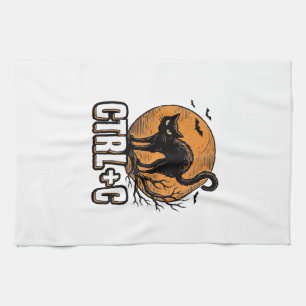 Linge De Cuisine Chat effrayant CTRL C Conception vectorielle Hallo