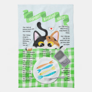 Linge De Cuisine Chat Funny Calico