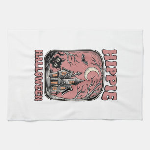 Linge De Cuisine Chat Halloween Hippie Maison Hantée Design Vintage