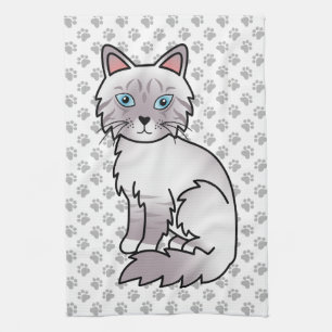 Linge De Cuisine Chat Lilac Point Tabby Birman / Ragdoll Mignon & P