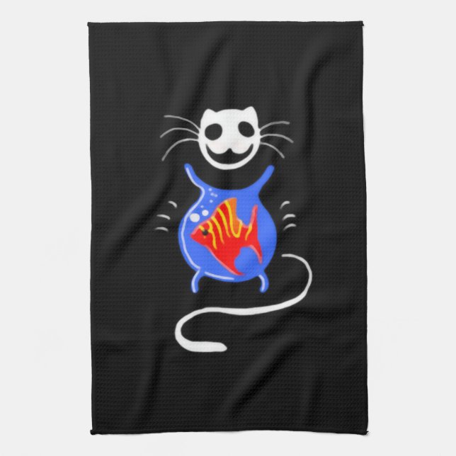 Linge De Cuisine Chat malin effrayant gothique (Vertical)