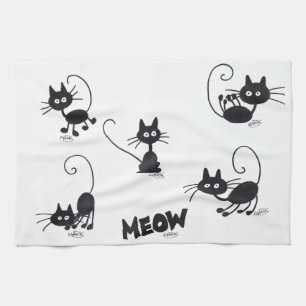 Linge De Cuisine Chat noir de bande dessinée