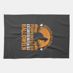 Linge De Cuisine Chat noir de Halloween Citrouille Design de Lune_1