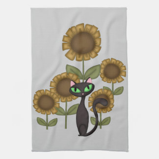 Linge De Cuisine Chat noir de tournesol