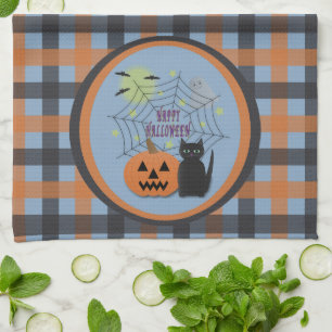 Linge De Cuisine Chat noir et Citrouille pas effrayant Halloween
