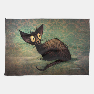 Linge De Cuisine Chat oriental noir mignon