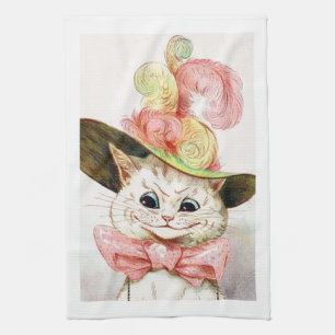 Linge De Cuisine Chat portant un casquette, Louis Wain