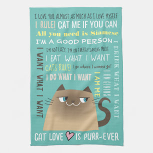 Linge De Cuisine Chat siamois amusant