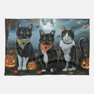 Linge De Cuisine Chat Smoking Halloween Effrayant