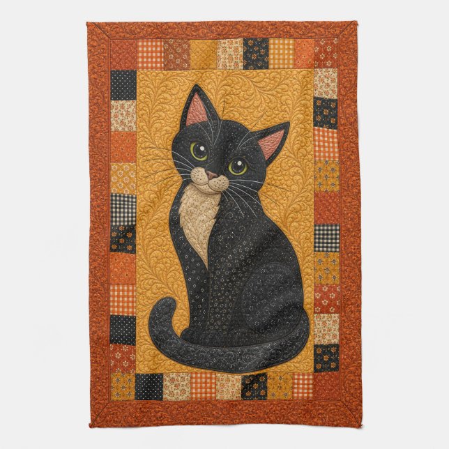 Linge De Cuisine Chat Smoking Quilt  (Vertical)