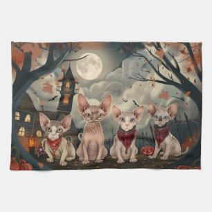Linge De Cuisine Chat Sphynx Halloween Épouvantable