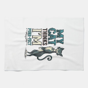 Linge De Cuisine Chat Vintage Mon Chat Pense Que Je Suis Parfait