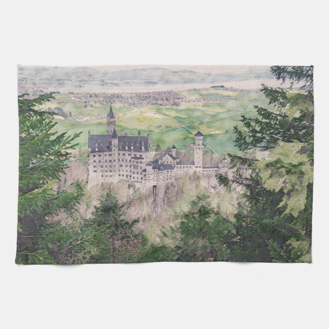 Linge De Cuisine Château Retro Neuschwanstein en Allemagne (Horizontal)