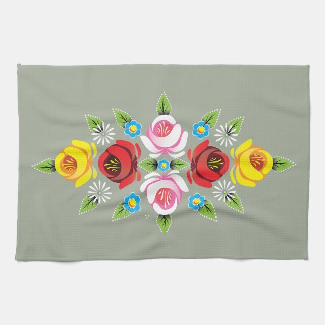 Linge De Cuisine Châteaux - art populaire traditionnel de canal (Horizontal)