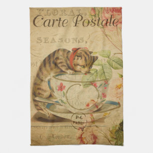 Linge De Cuisine chaton chaton vintage animal chaton chic chaton ré