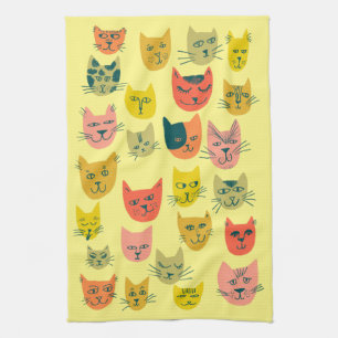 Linge De Cuisine Chatons mignons colorés de chats bleus