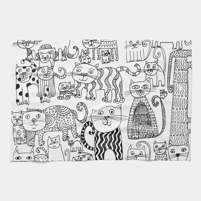 Linge De Cuisine Chats (Horizontal)