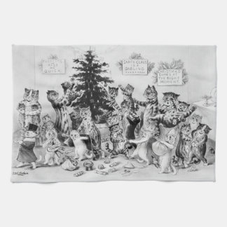Linge De Cuisine Chats à Noël Louis Wain