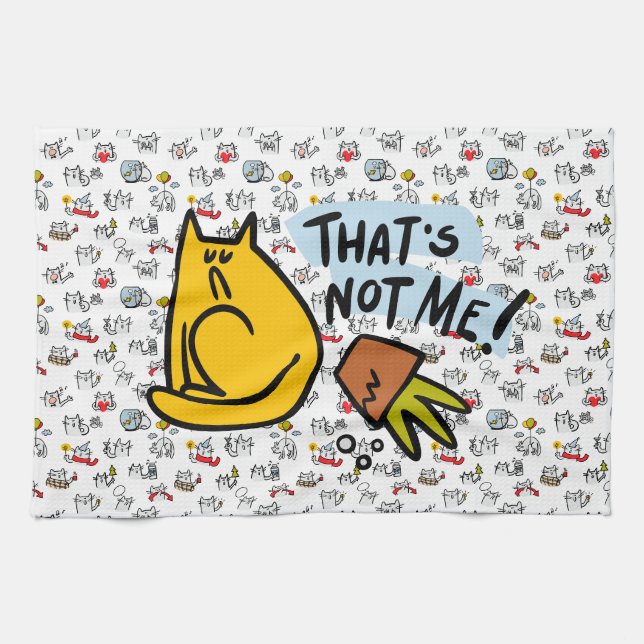 Linge De Cuisine Chats amusants, lait et magie. (Horizontal)