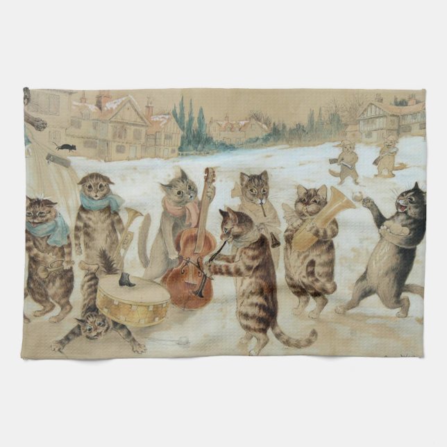 Linge De Cuisine Chats Carol Chant de Louis Wain (Horizontal)