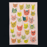 Linge De Cuisine Chats mignons colorés Chatons rose<br><div class="desc">Décorez votre cuisine avec cette mignonne serviette. Fait un grand ménage ou cadeau d'anniversaire! Vous pouvez le customiser et ajouter du texte. Consultez ma boutique pour trouver beaucoup plus de couleurs et de motifs plus des trucs de cuisine assortis!</div>