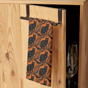 Linge De Cuisine Chats noirs et chauves-souris Halloween