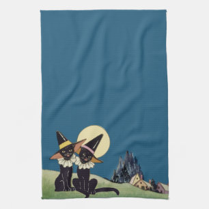 Linge De Cuisine Chats noirs vintages de Halloween