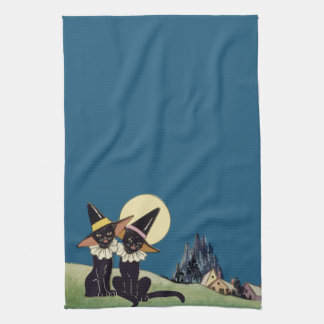 Linge De Cuisine Chats noirs vintages de Halloween