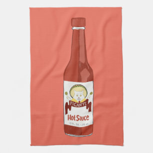 Linge De Cuisine CHAUD chat SAUCE avec maracas et sombrero rouge