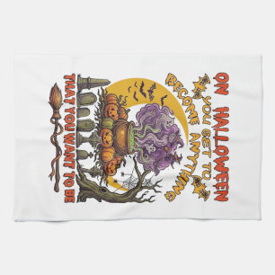 Linge De Cuisine Chaudière de chat de fantôme de citrouilles Deveni